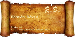 Rostás Dávid névjegykártya